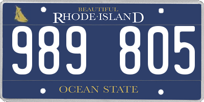 RI license plate 989805