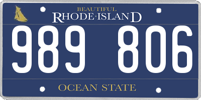 RI license plate 989806