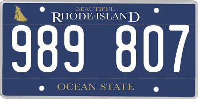 RI license plate 989807