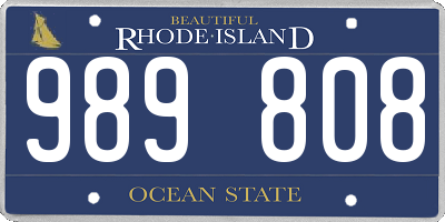 RI license plate 989808