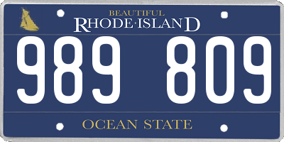 RI license plate 989809