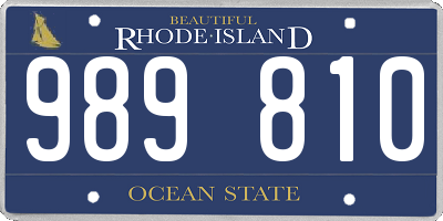 RI license plate 989810