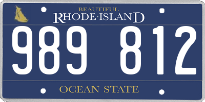 RI license plate 989812