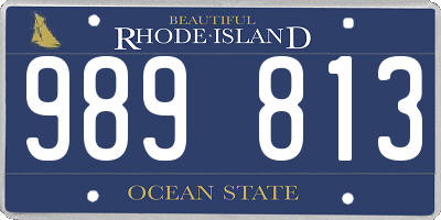 RI license plate 989813