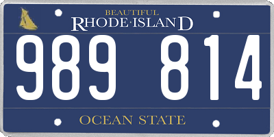 RI license plate 989814