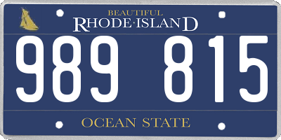 RI license plate 989815