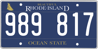 RI license plate 989817