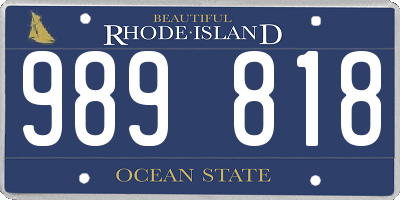 RI license plate 989818