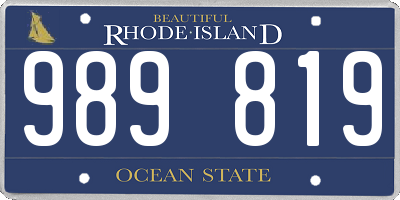 RI license plate 989819