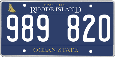 RI license plate 989820