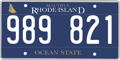 RI license plate 989821