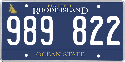 RI license plate 989822