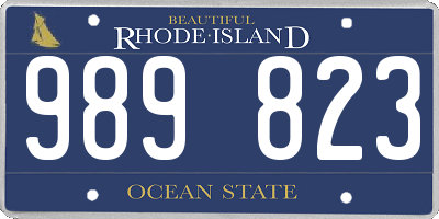 RI license plate 989823