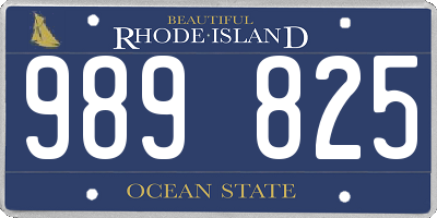 RI license plate 989825