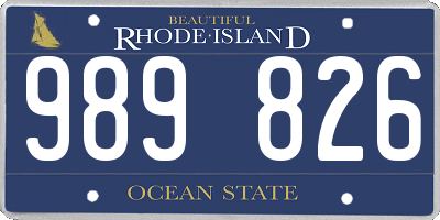 RI license plate 989826