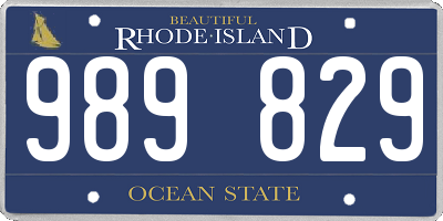 RI license plate 989829