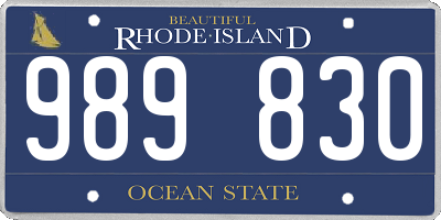 RI license plate 989830