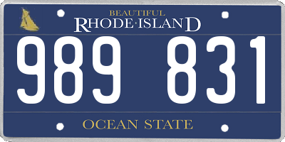 RI license plate 989831