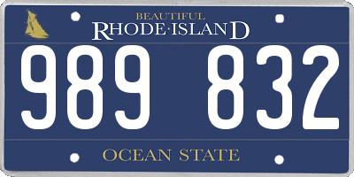 RI license plate 989832