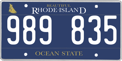 RI license plate 989835