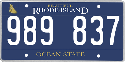 RI license plate 989837