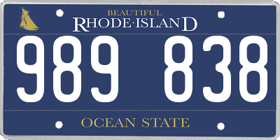 RI license plate 989838