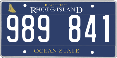 RI license plate 989841