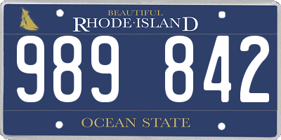 RI license plate 989842