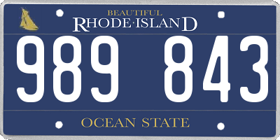 RI license plate 989843