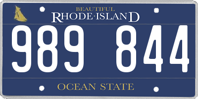 RI license plate 989844