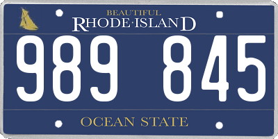 RI license plate 989845