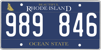 RI license plate 989846