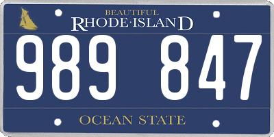 RI license plate 989847