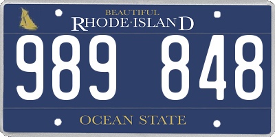 RI license plate 989848