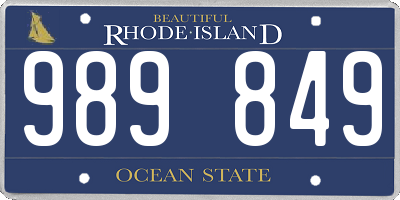 RI license plate 989849