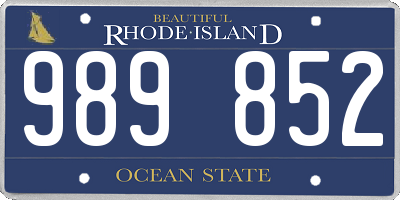 RI license plate 989852