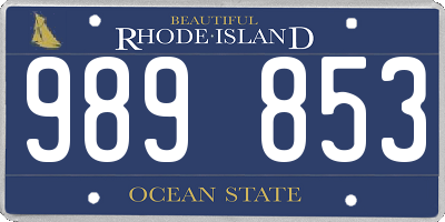 RI license plate 989853