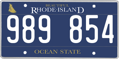 RI license plate 989854