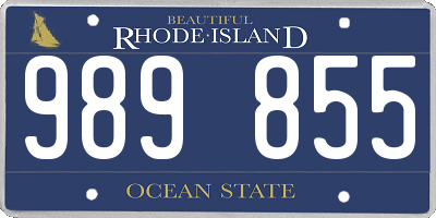 RI license plate 989855