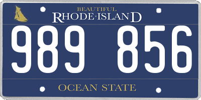 RI license plate 989856