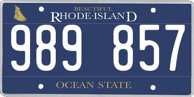 RI license plate 989857