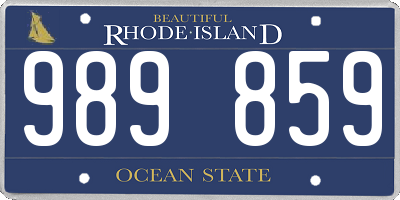 RI license plate 989859