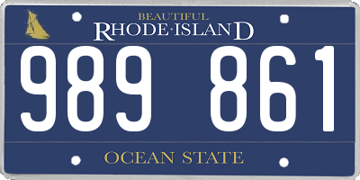 RI license plate 989861