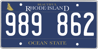 RI license plate 989862