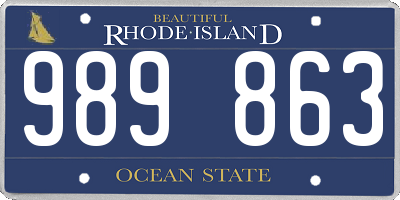 RI license plate 989863