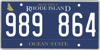 RI license plate 989864