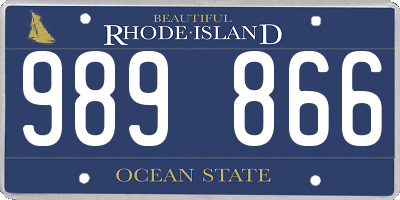 RI license plate 989866