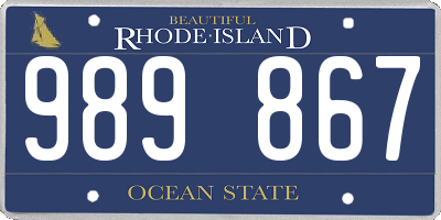 RI license plate 989867