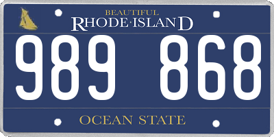 RI license plate 989868