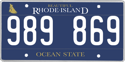 RI license plate 989869